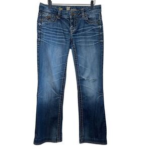 Kut From The Kloth Blue‎ Kate Low Rise Bootcut Flap Embroidered Jeans Size 6